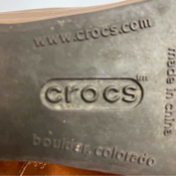 Crocs A-Leigh wedge boots tan casual trendy neutral comfort‎ shoe women size 7.5 - Picture 9 of 10